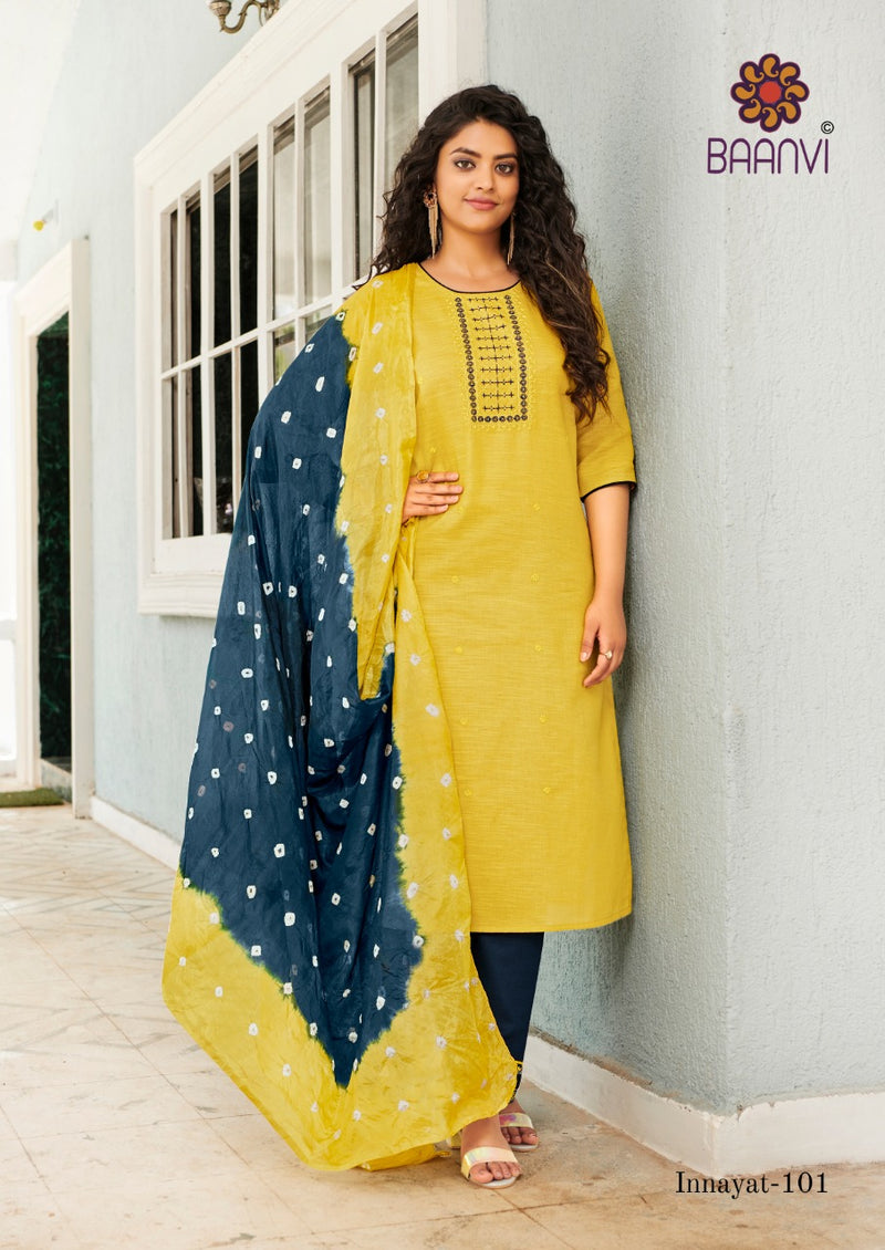 Baanvi Innayat Heavy Cotton With Embroidery Work Exclusive Fancy Readymade Regular Wear Kurtis