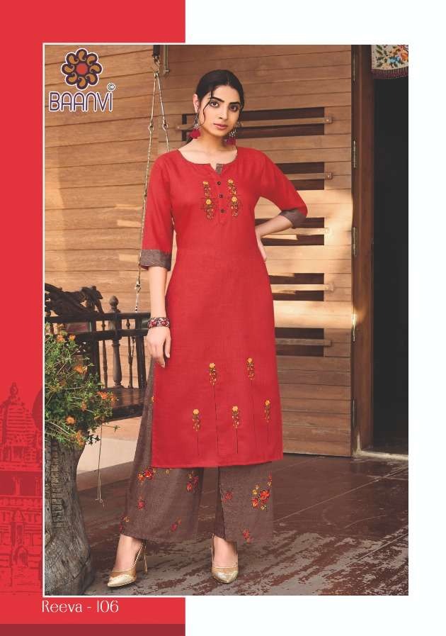 Baanvi Reeva Vol 1 Cotton With Embroidered Casual Wear Kurti