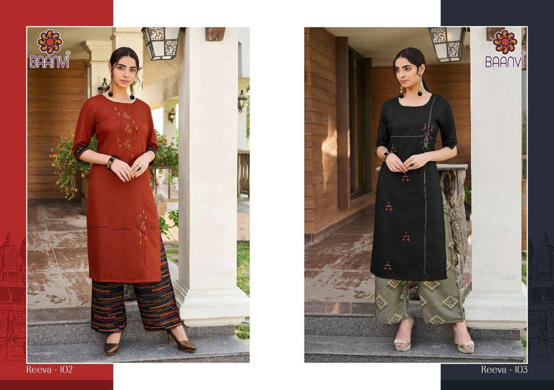 Baanvi Reeva Vol 1 Cotton With Embroidered Casual Wear Kurti