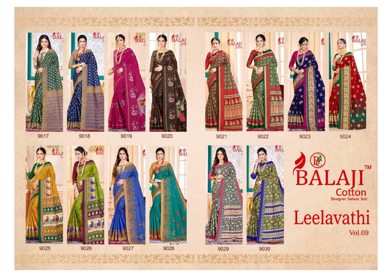 Balaji Cotton Leelavathi Vol 9 Pure Cotton Casual Wear Saree Collection