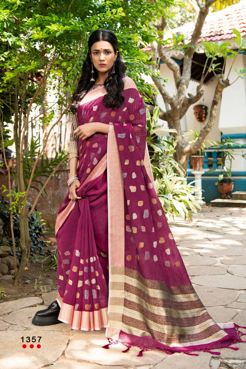 Bandhani Palace launch By Angarika Linen With Fancy Printed With Border Exclusive Casual Wear Sarees