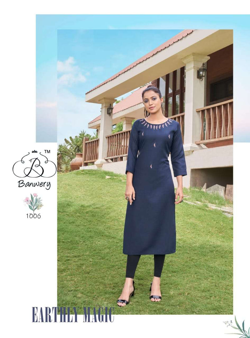 Banwery Fashion By Paheli Cotton With Heavy Embroidery Work Casualwear Exclusive Fancy Readymade  Kurtis