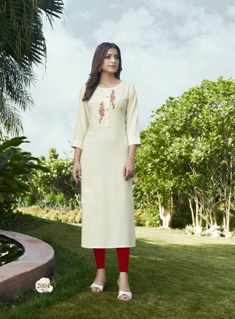 Banwery Fashion Presents By Mohini Vol 2 Rayon With Embroidery Work Fancy Long Readymade Kurtis