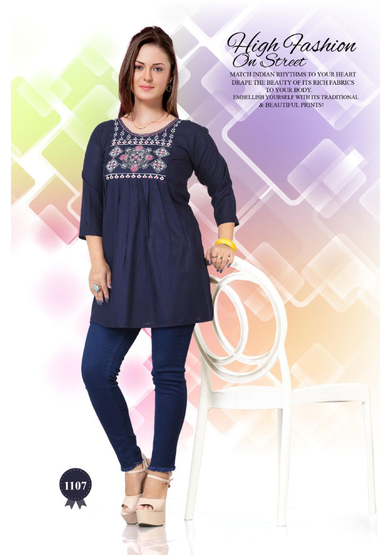 Beauty Queen Casuals Heavy Rayon Short Readymade Fancy Wear Classic Look Kurtis