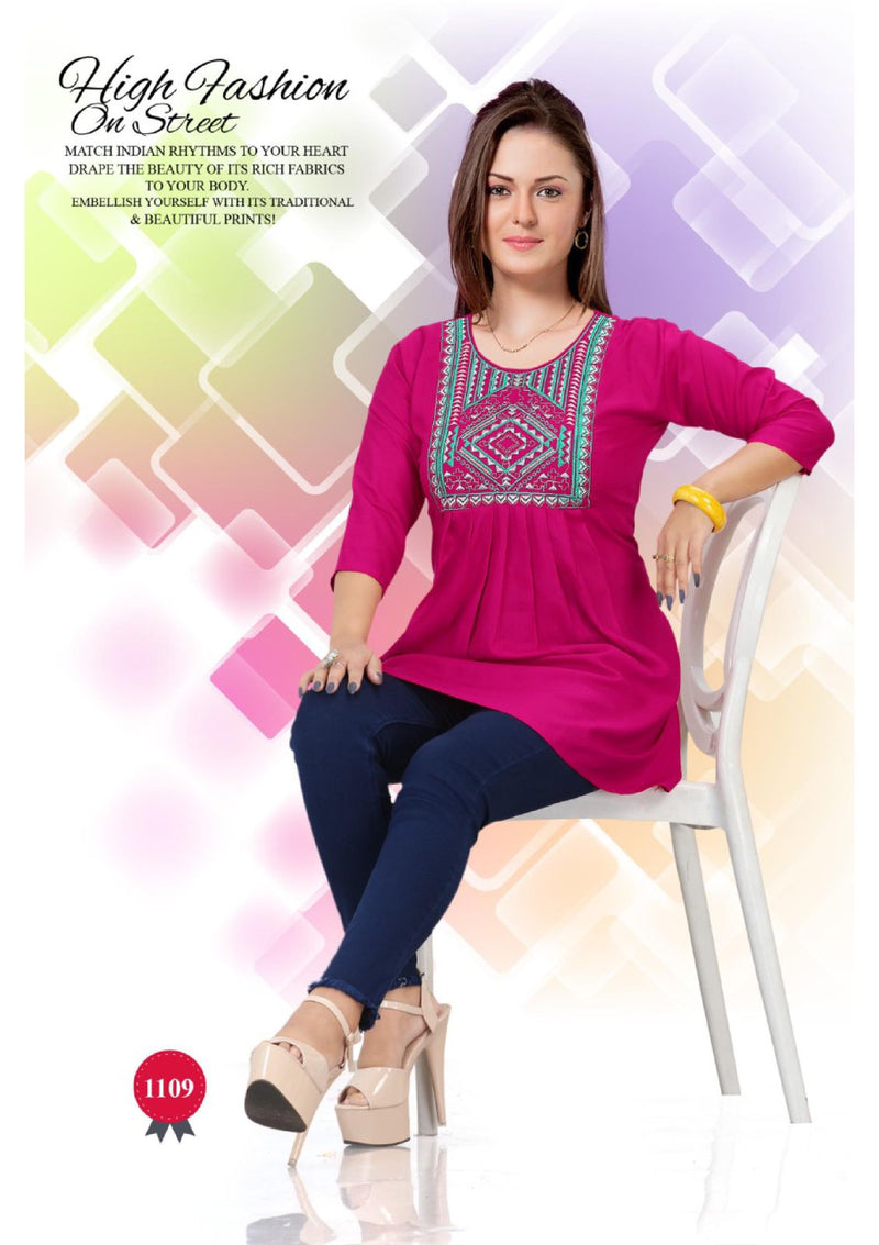 Beauty Queen Casuals Heavy Rayon Short Readymade Fancy Wear Classic Look Kurtis