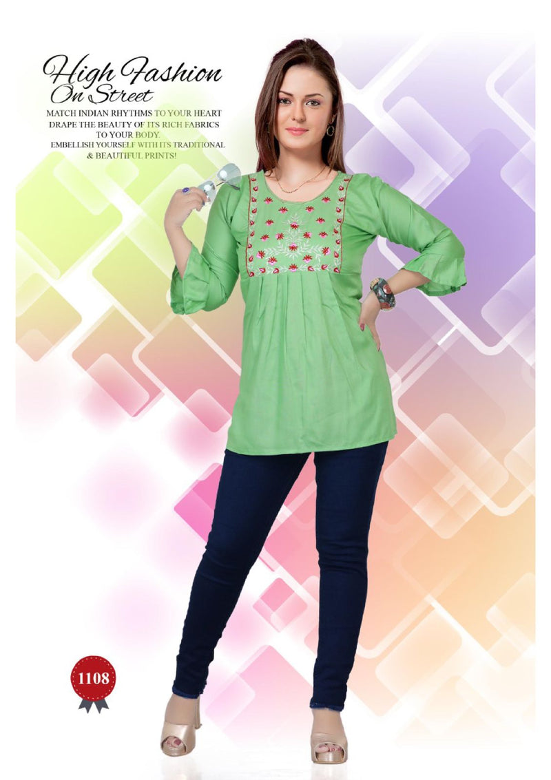 Beauty Queen Casuals Heavy Rayon Short Readymade Fancy Wear Classic Look Kurtis