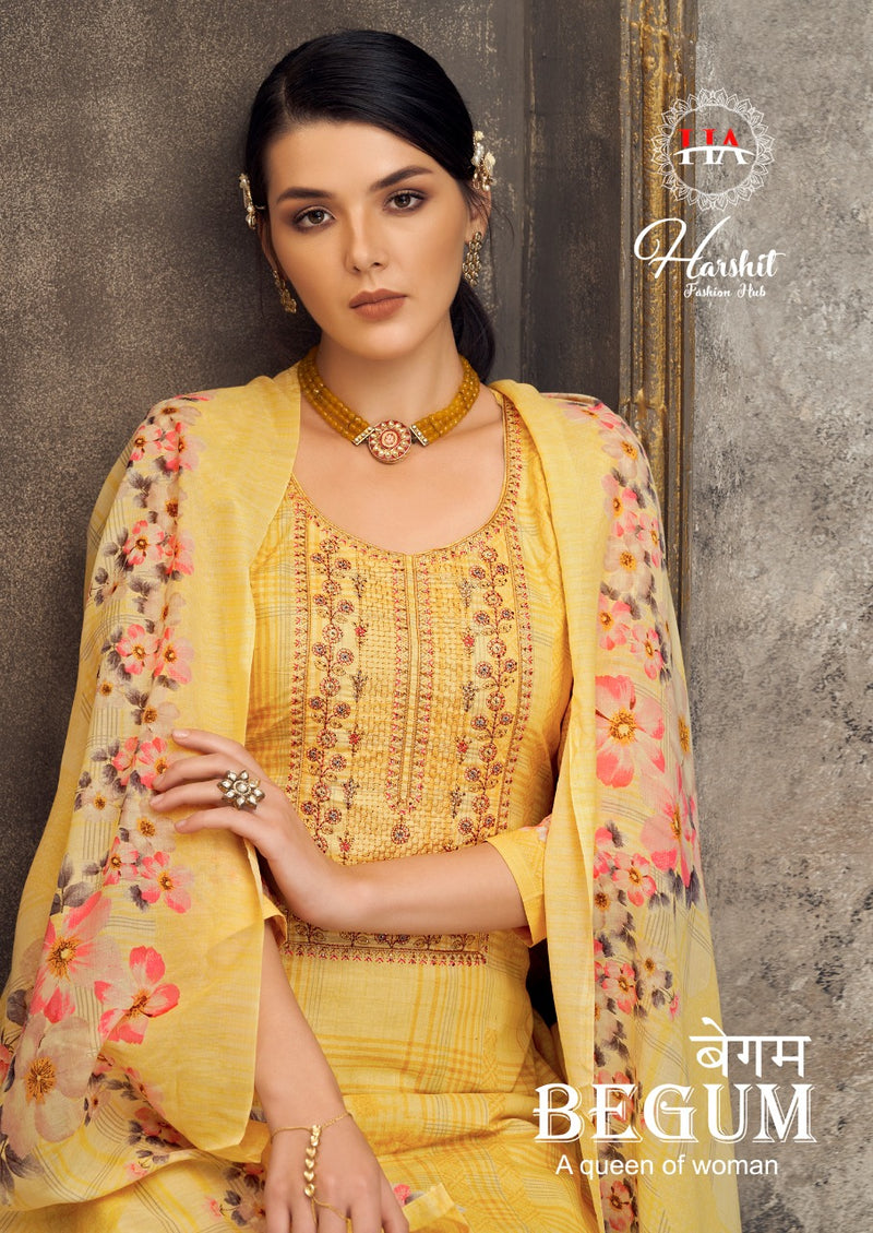 Begum By Harshit Fashion Hub Cotton Digital Printed With Embroidery Work Casual Wear Fancy Salwar Suit