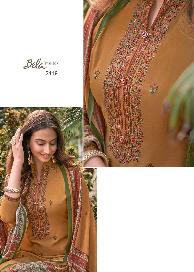 Bela Fashion Naayaab Maslin Digital Mulberry Silk Embroidered Salwar Kameez