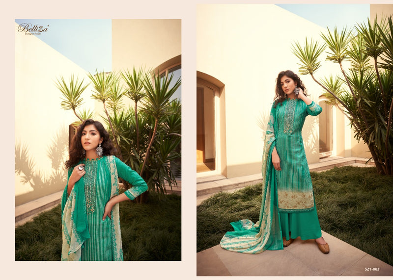 Belliza Designer Studio Bliss Pure Jam Cotton Heavy Embroidery Work Salwar Kameez