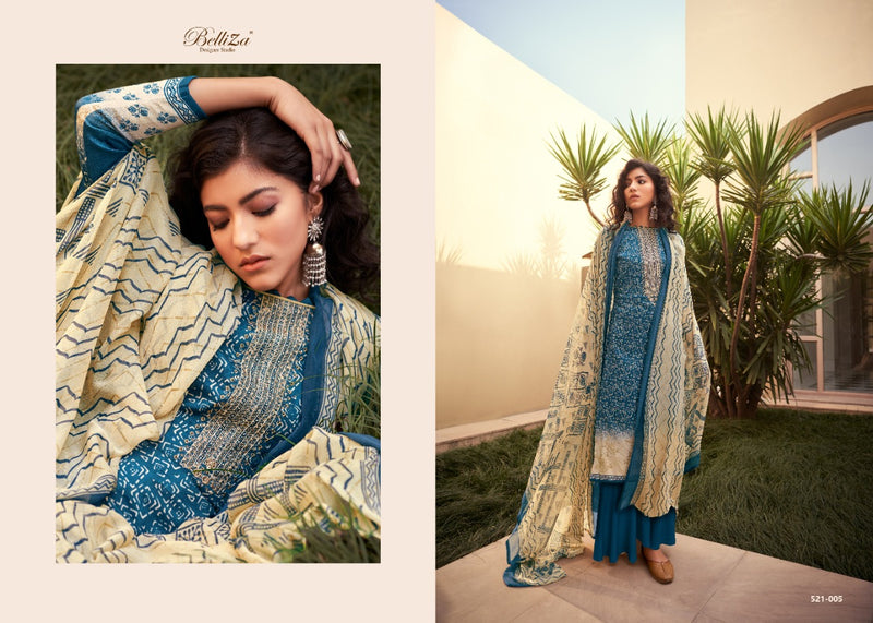 Belliza Designer Studio Bliss Pure Jam Cotton Heavy Embroidery Work Salwar Kameez