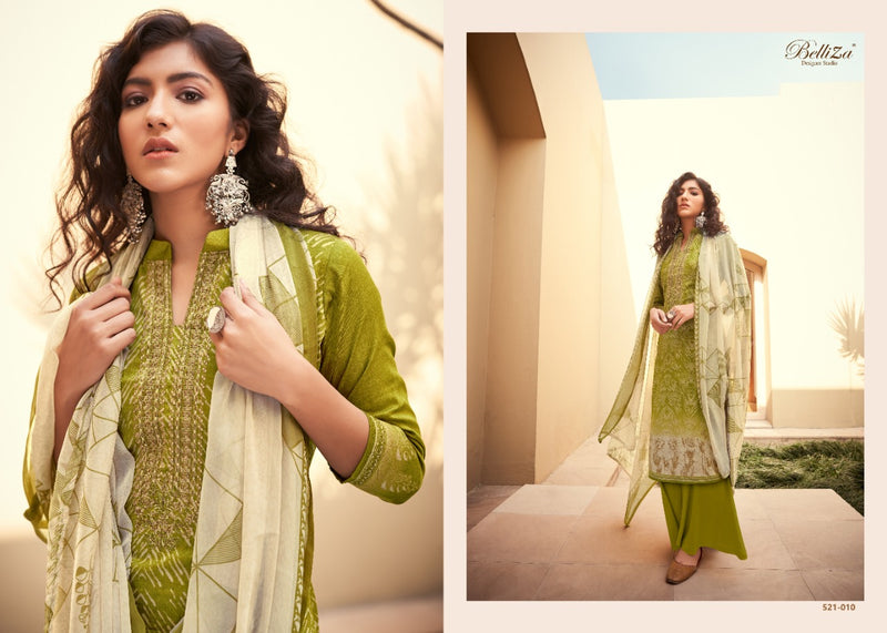 Belliza Designer Studio Bliss Pure Jam Cotton Heavy Embroidery Work Salwar Kameez