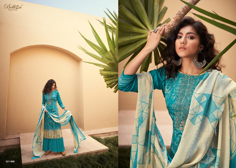 Belliza Designer Studio Bliss Pure Jam Cotton Heavy Embroidery Work Salwar Kameez