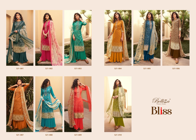 Belliza Designer Studio Bliss Pure Jam Cotton Heavy Embroidery Work Salwar Kameez