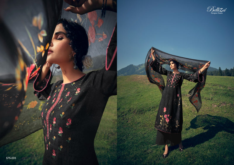Belliza Designer Studio Kimaya Pashmina With Exclusive Heavy Embroidery Work