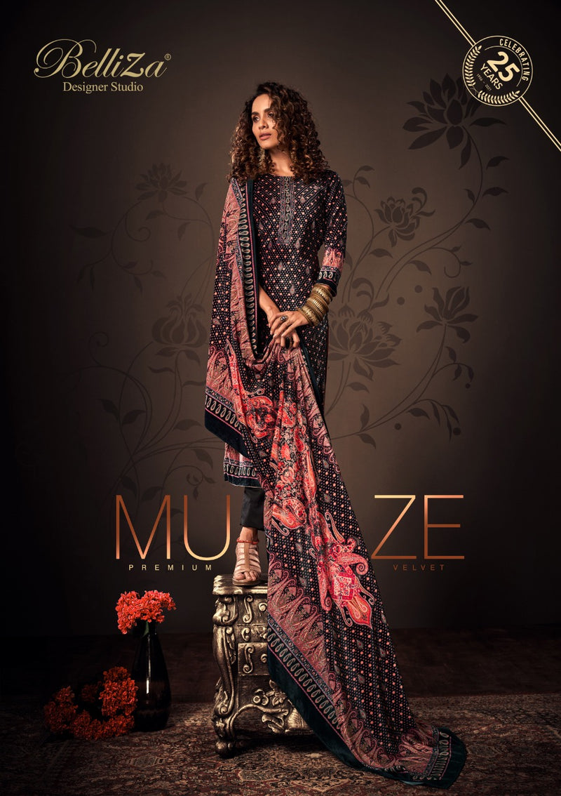 Belliza Designer Studio Muze Velvet With Exclusive Digital Print Salwar Suit