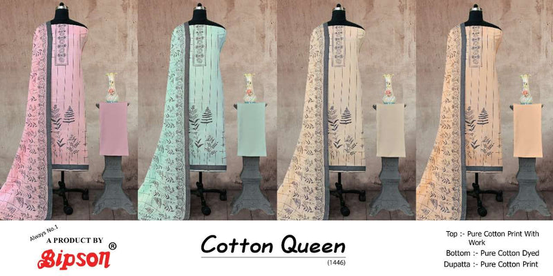Bipson Fashion Cotton Queen 1446 Cotton Simple Look Exclusive Salwar Suits