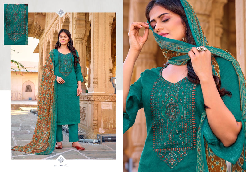 Bipson Fashion Kadahi Jam Satin WIth Embroidery Work Exclusive Fancy Casual Wear Salwar Suits