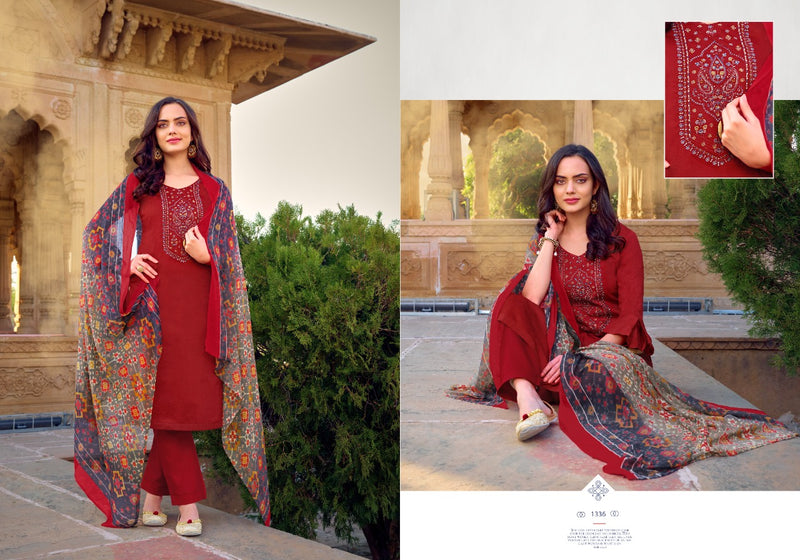 Bipson Fashion Kadahi Jam Satin WIth Embroidery Work Exclusive Fancy Casual Wear Salwar Suits