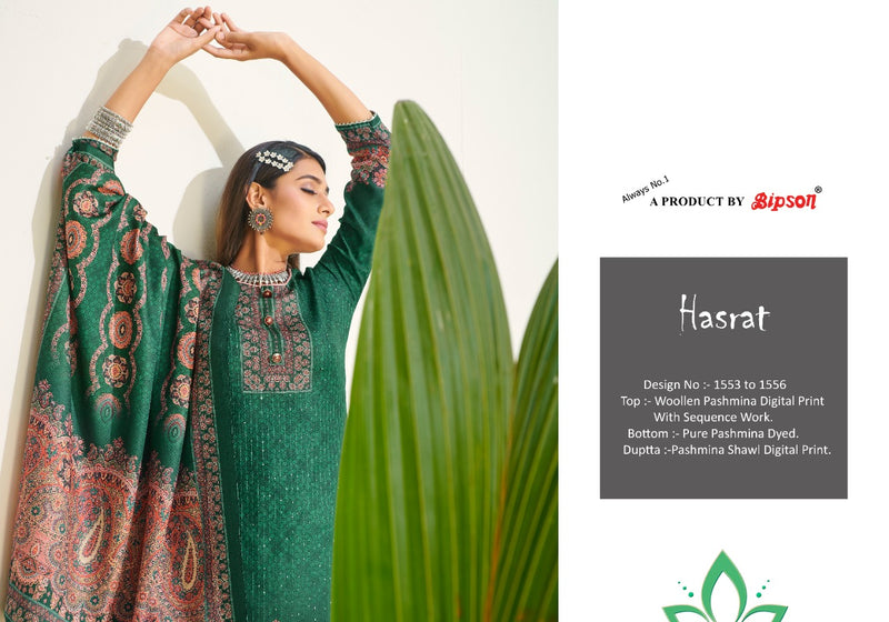 Bipson Hasrat Woolen Pashmina Digital Print Sequence Work Salwar Kameez