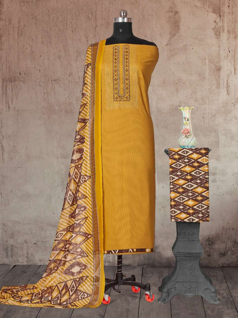 Bipson Launch Netflix 150 Cotton With Embroidery Neck Work Fancy Printed Regular Wear Salwar Suits