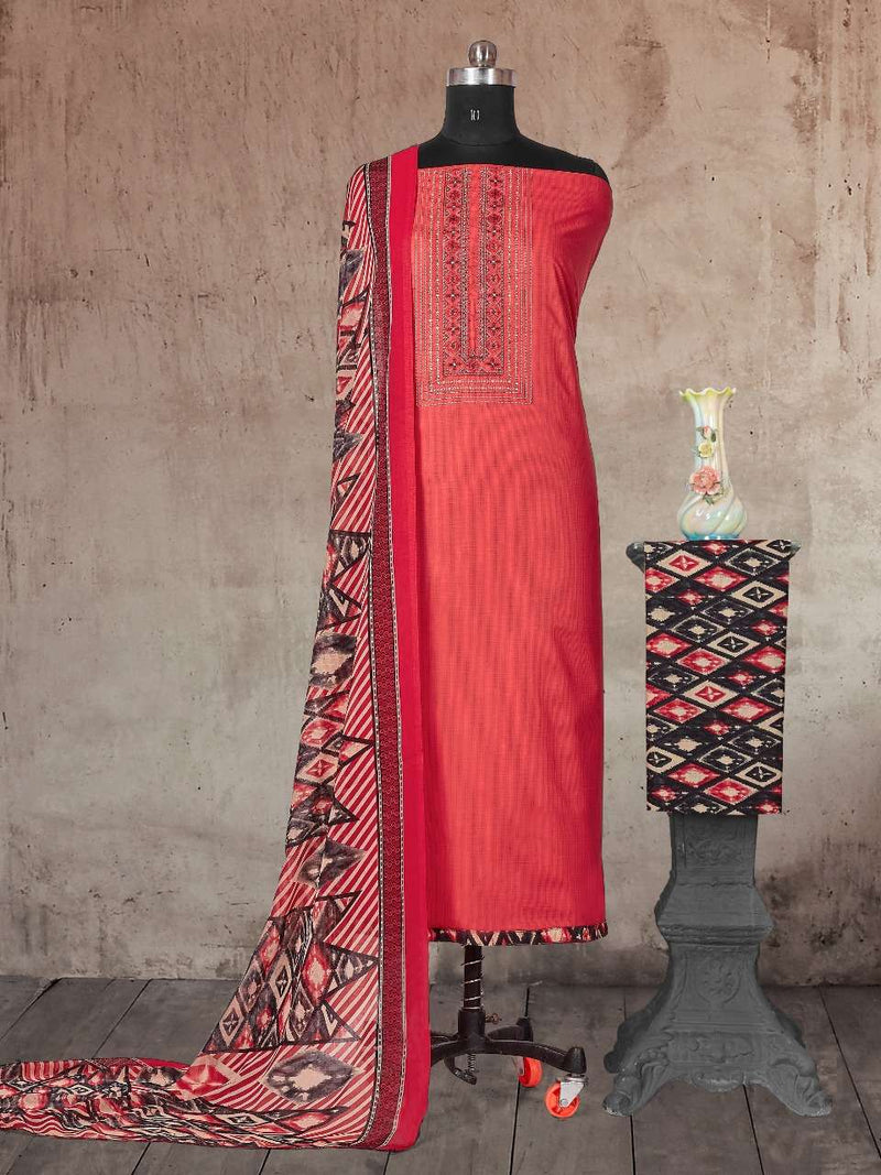 Bipson Launch Netflix 150 Cotton With Embroidery Neck Work Fancy Printed Regular Wear Salwar Suits