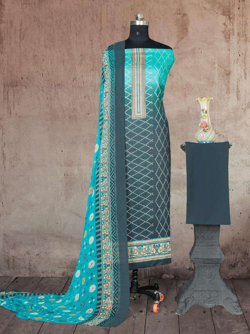 Bipson Preeto 1434 Glace Cotton Printed With Embroidery Work Salwar Suits