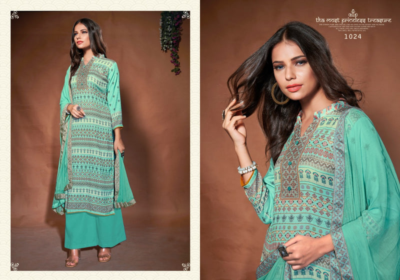 Bipson Roma Pure Woolen Pashmina Digital Print Casual Wear Salwar Suit