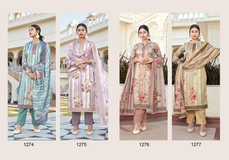 Bipson Zarina 1274 To 1277 Cotton Satin Digital Print Work Casual Salwar Kameez