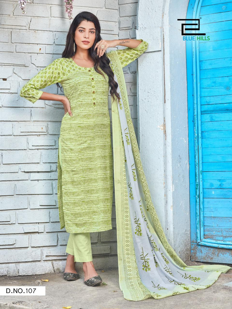 Blue Hills Launch Cotton Candy Vol 1 Cambric Cotton Printed With Fancy Work Designer Kurti