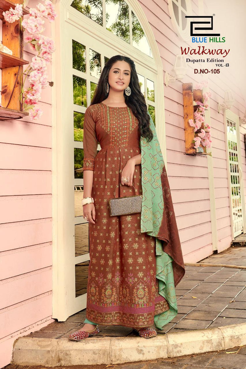 Blue Hills Walkway Vol 13 Rayon Classic Print Casual Wear Kurti Collection