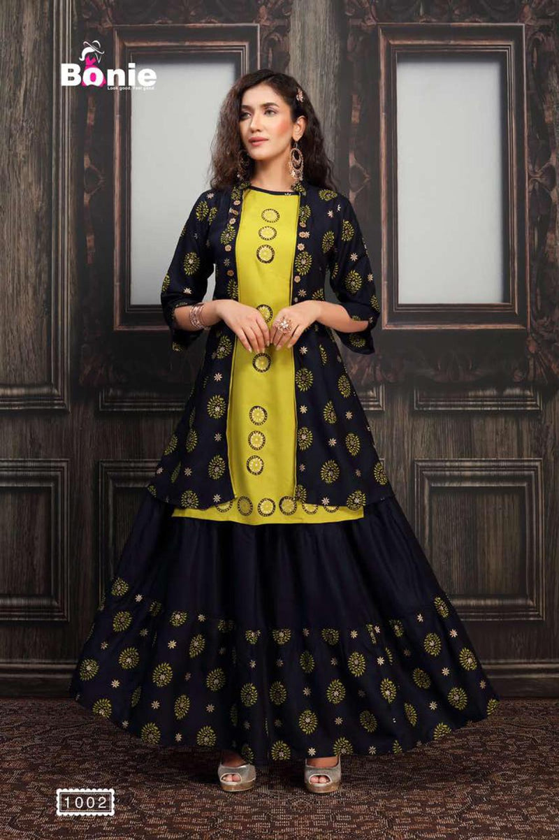 Buy Light Yellow Kurta-divided Skirt-embroidered Buti Drape Set Online - W  for Woman