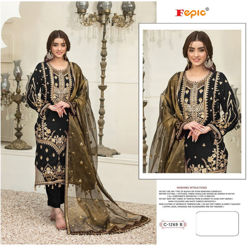 Fepic Rosemeen C 1296 B Velvet With Heavy Embroidery Work Stylish Designer Pakistani Fancy Salwar Kameez