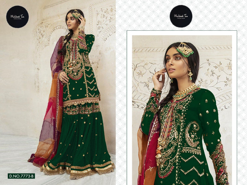 Mehboob Tex C 7773 Fox Georgette Wedding Wear Sharara Style Designer Salwar Kameez