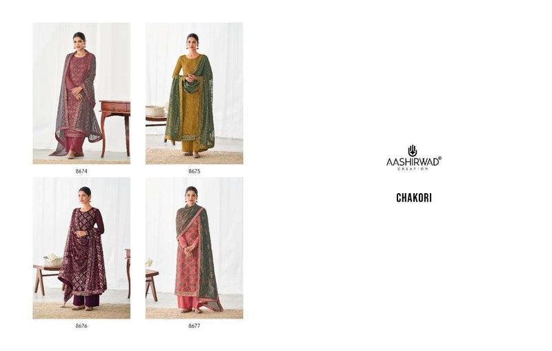 Aashirwad Creation Chakori Georegtte Printed Occasional Wear Designer Salwar Kameez