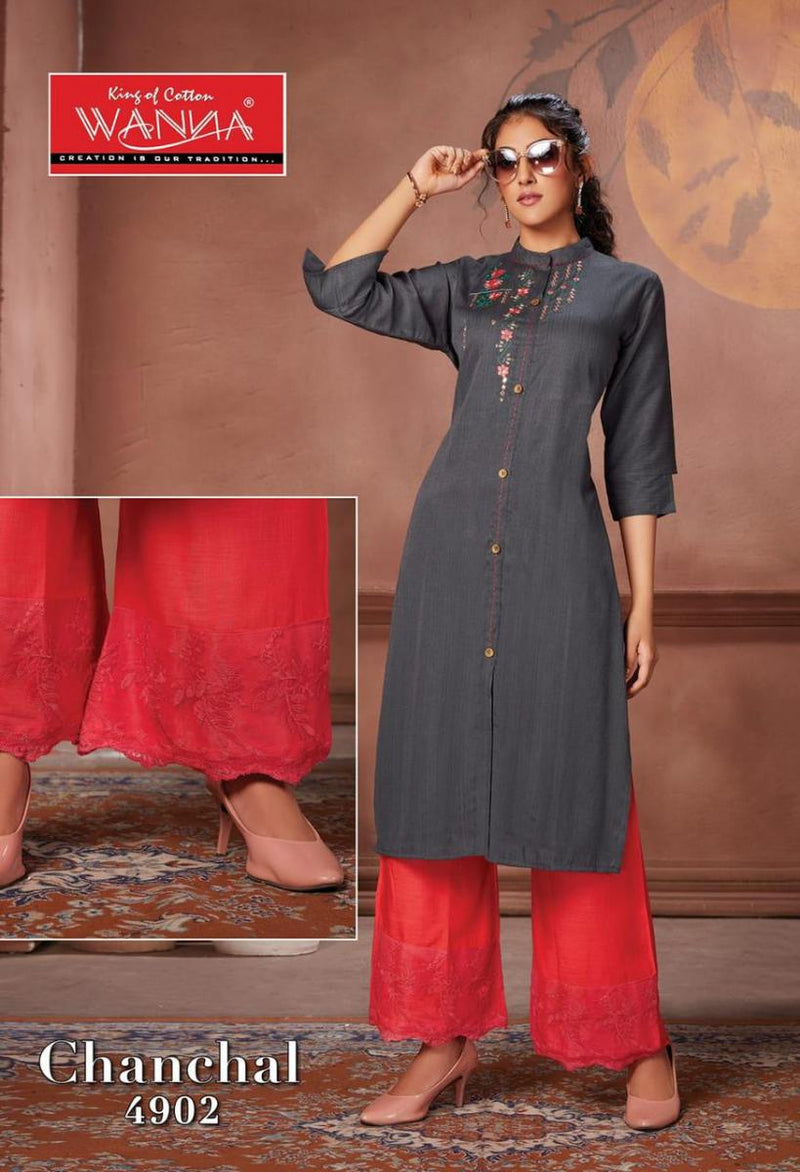Wanna Chanchal Rayon Printed Stylish Kurtis With Bottom