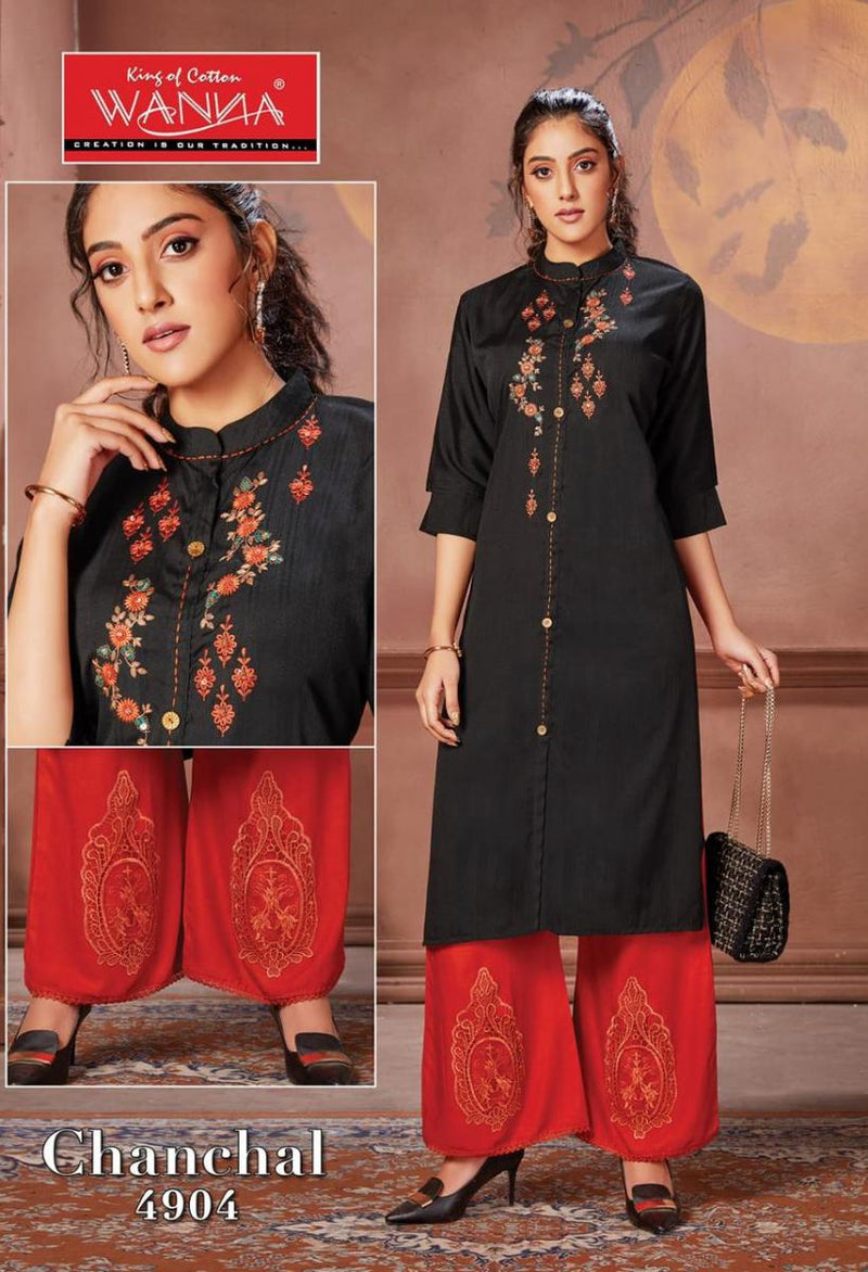 Wanna Chanchal Rayon Printed Stylish Kurtis With Bottom
