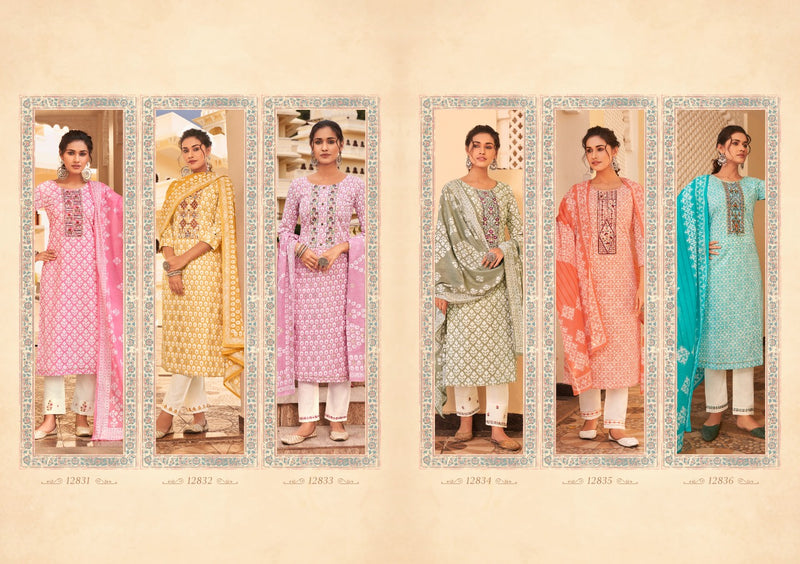 Kalaroop Kajree Fashion Channel Vol 2 Cambric Cotton Party Wear Kurtis with Set of Dupatta & Bottom