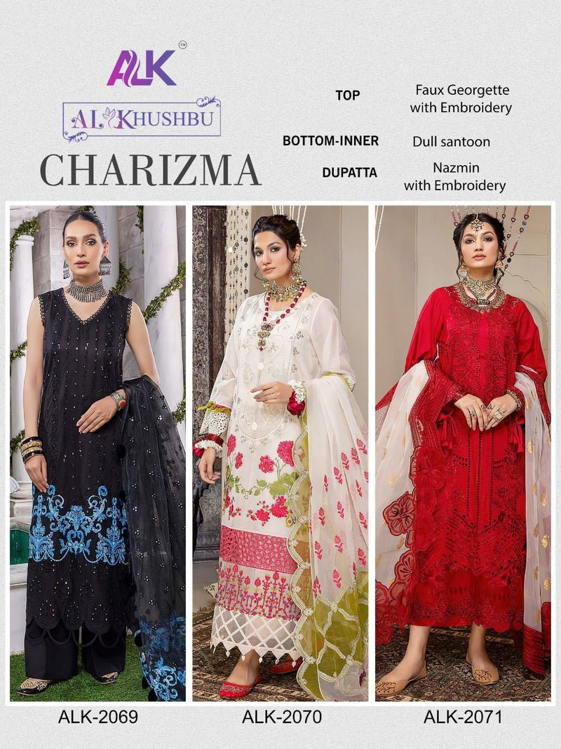 AL Khushbu Charizma Vol 1 Georgette With Heavy Embroidered Pakistani Style Weeding Wear Salwar Suits