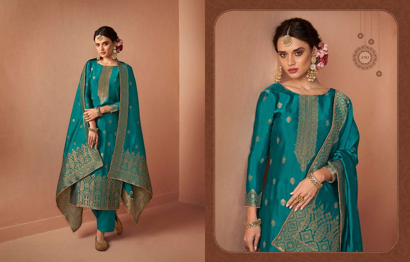 Zisa Charmy Jacquard Heavy Embroidery Work Fancy Designer Partywear Salwar Kameez