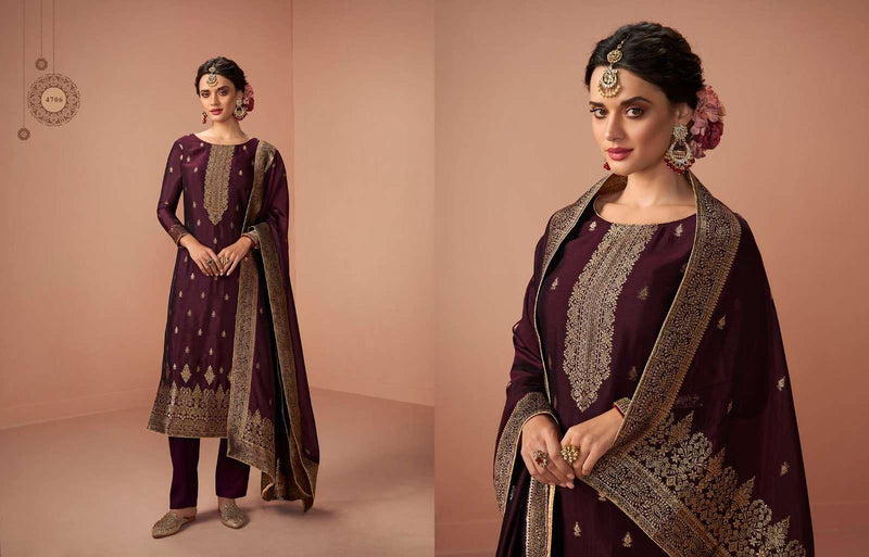 Zisa Charmy Jacquard Heavy Embroidery Work Fancy Designer Partywear Salwar Kameez