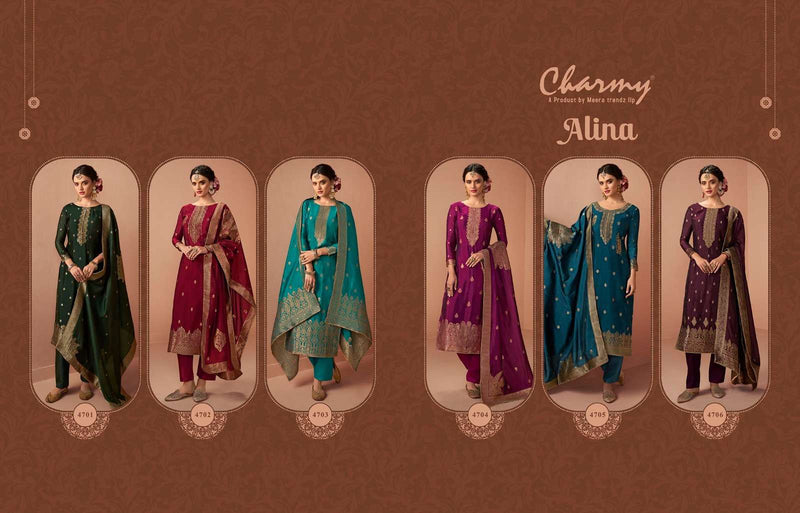 Zisa Charmy Jacquard Heavy Embroidery Work Fancy Designer Partywear Salwar Kameez