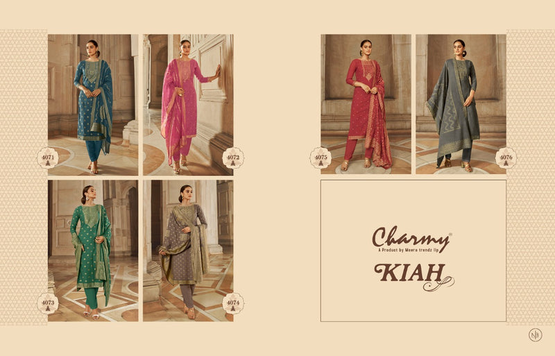 Zisa Charmy Kiah Cotton Fancy Embroidery Work Designer Partywear Salwar Kameez