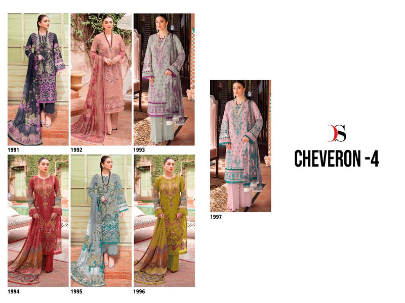 Deepsy Suit Cheveron Vol 4 Pure Cotton With Heavy Embroidery Work Stylish Designer Pakistani Salwar Kameez