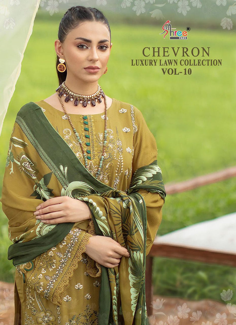 Shree Fabs Chevron Luxury Vol 10 Pure Cotton With Fancy Work Stylish Designer Pakistani Salwar Kameez