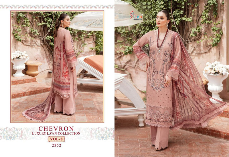 Shree Fab Chevron Luxury Lawn Collection Vol 8 Pure Cotton Stylish Designer With Embroidery Work Stylish Designer Pakistani Salwar Suit