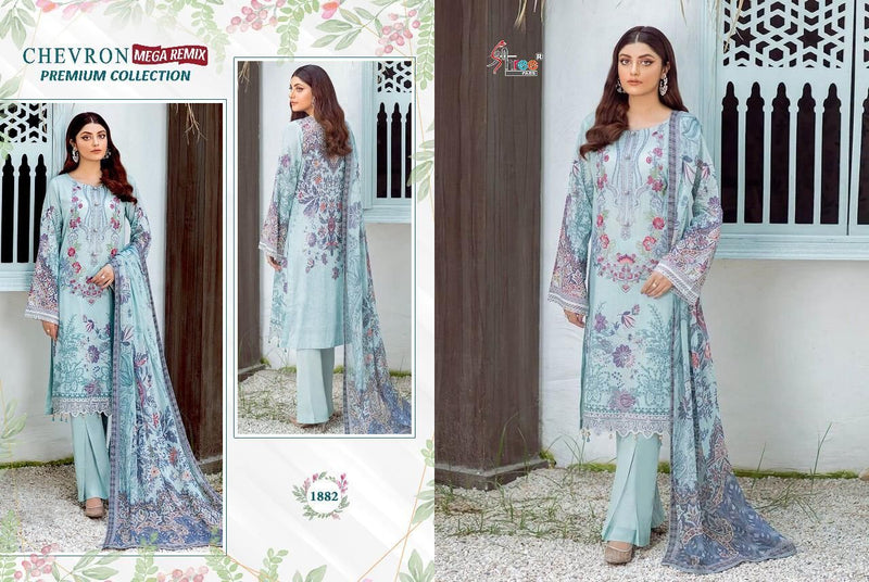 Shree Fabs Chevron Mega Remix Premium Collection Cotton Embroidered Pakistani Style Festive Wear Salwar Suits