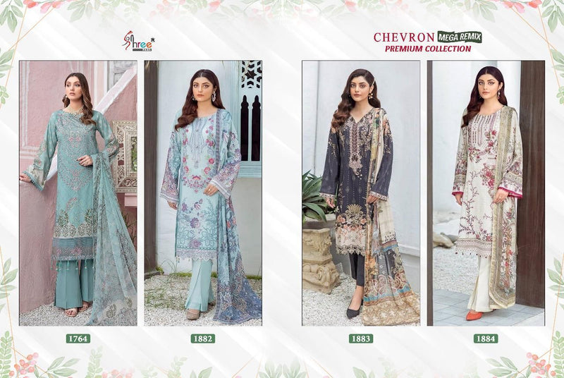 Shree Fabs Chevron Mega Remix Premium Collection Cotton Embroidered Pakistani Style Festive Wear Salwar Suits