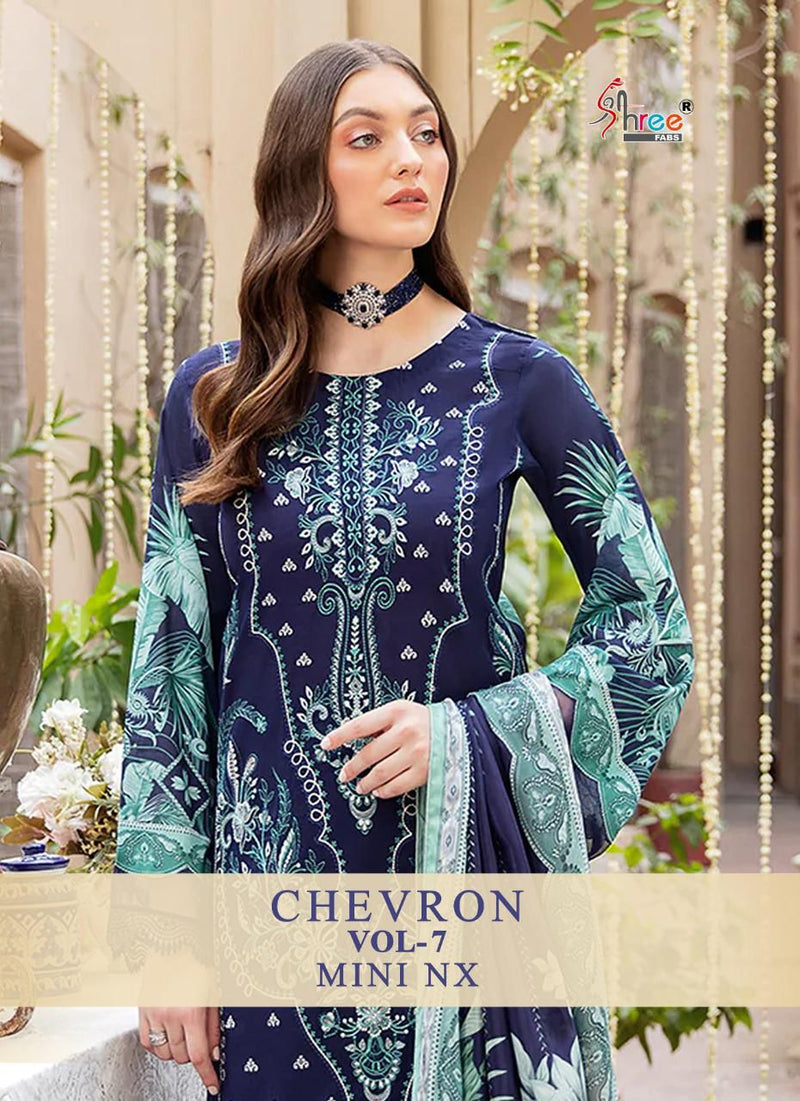 Shree Fab Chevron Vol 7 Pure Cotton With Heavy Embroidery Work Stylish Designer Salwar Kameez