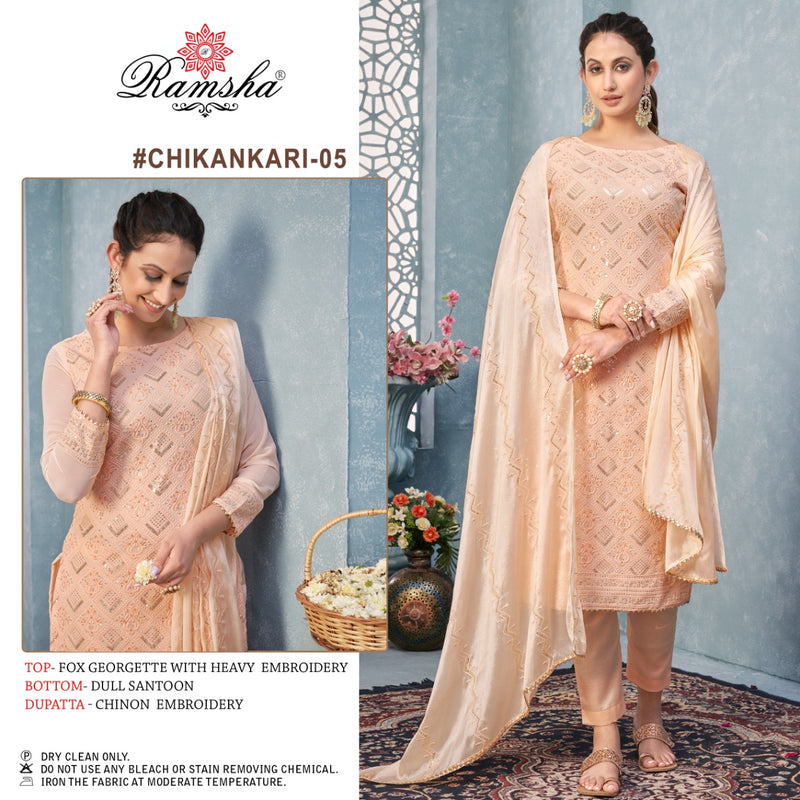 Ramsha Chikankari 05 & 06 Series Georgette Party Wear Embroidered Salwar Suits