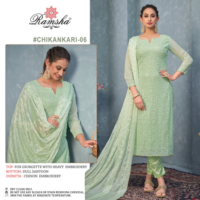 Ramsha Chikankari 05 & 06 Series Georgette Party Wear Embroidered Salwar Suits